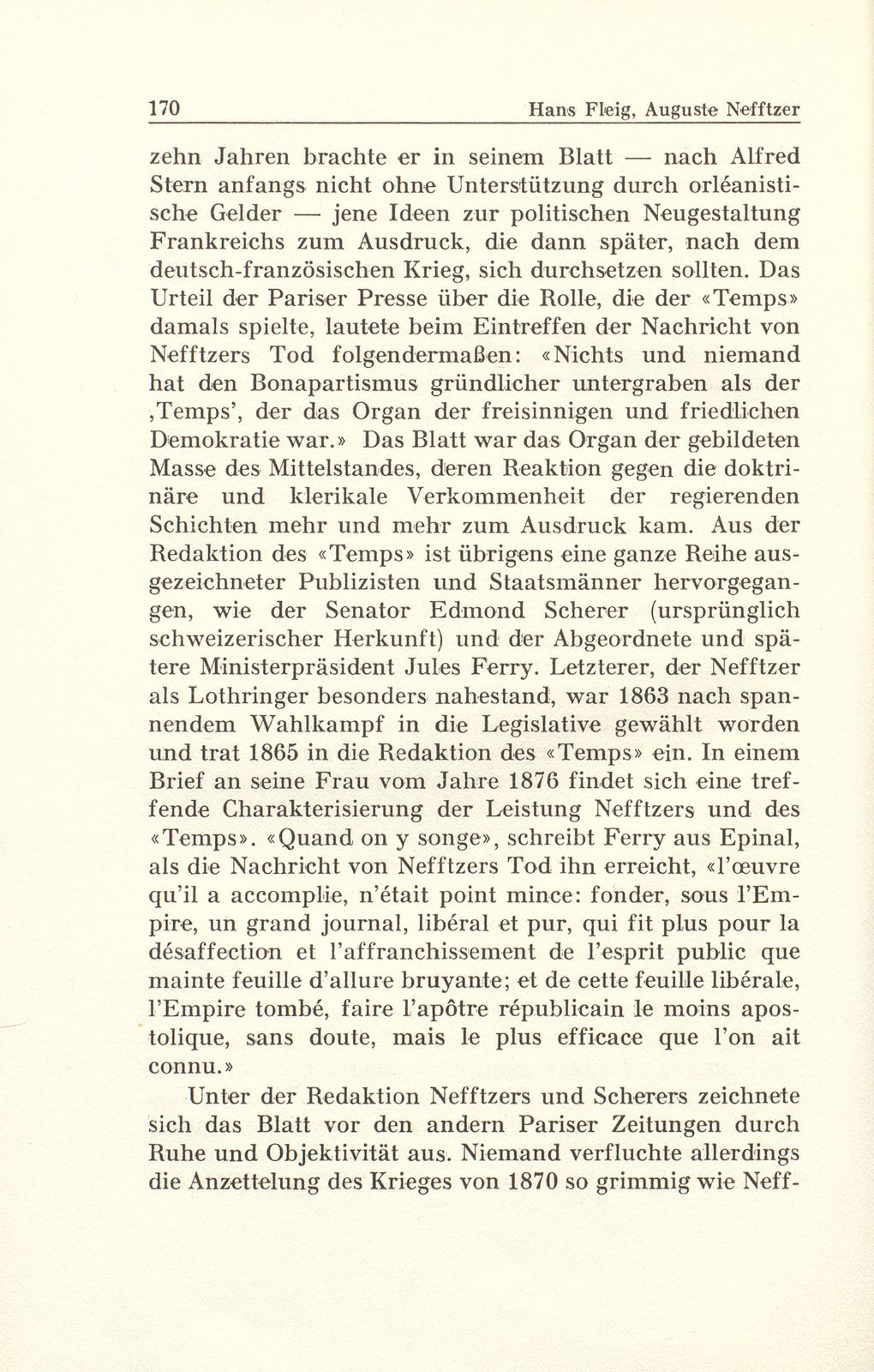 Auguste Nefftzer, der Gründer des ‹Temps› – Seite 6