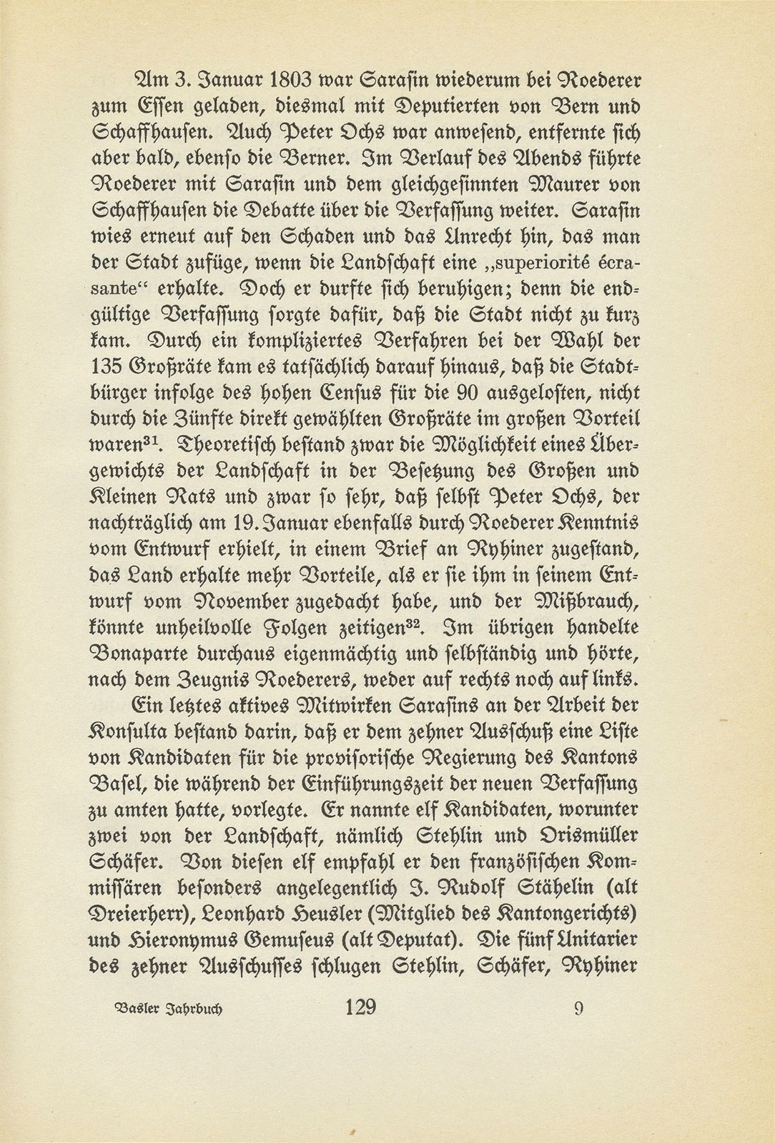 Hans Bernhard Sarasin als Gesandter Basels an der Konsulta in Paris – Seite 23