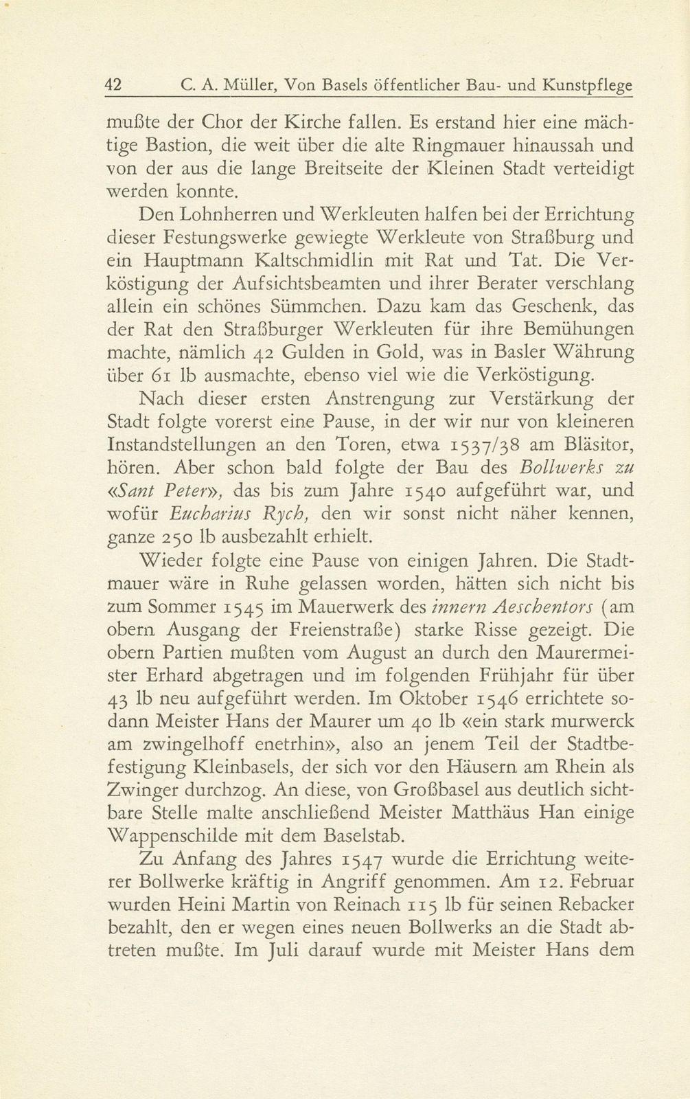 Von Basels öffentlicher Bau- und Kunstpflege in den Jahrzehnten nach der Reformation 1529-1560 – Seite 22