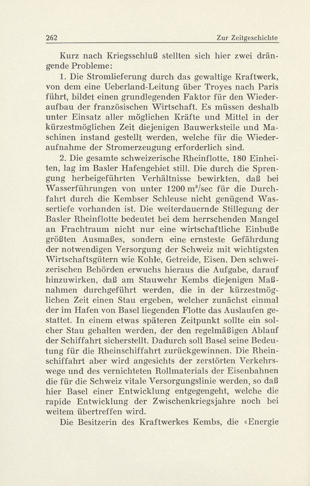 Zur Zeitgeschichte. Die Beeinflussung des Basler Hafens durch die Kriegsereignisse am Kraftwerk Kembs – Seite 6