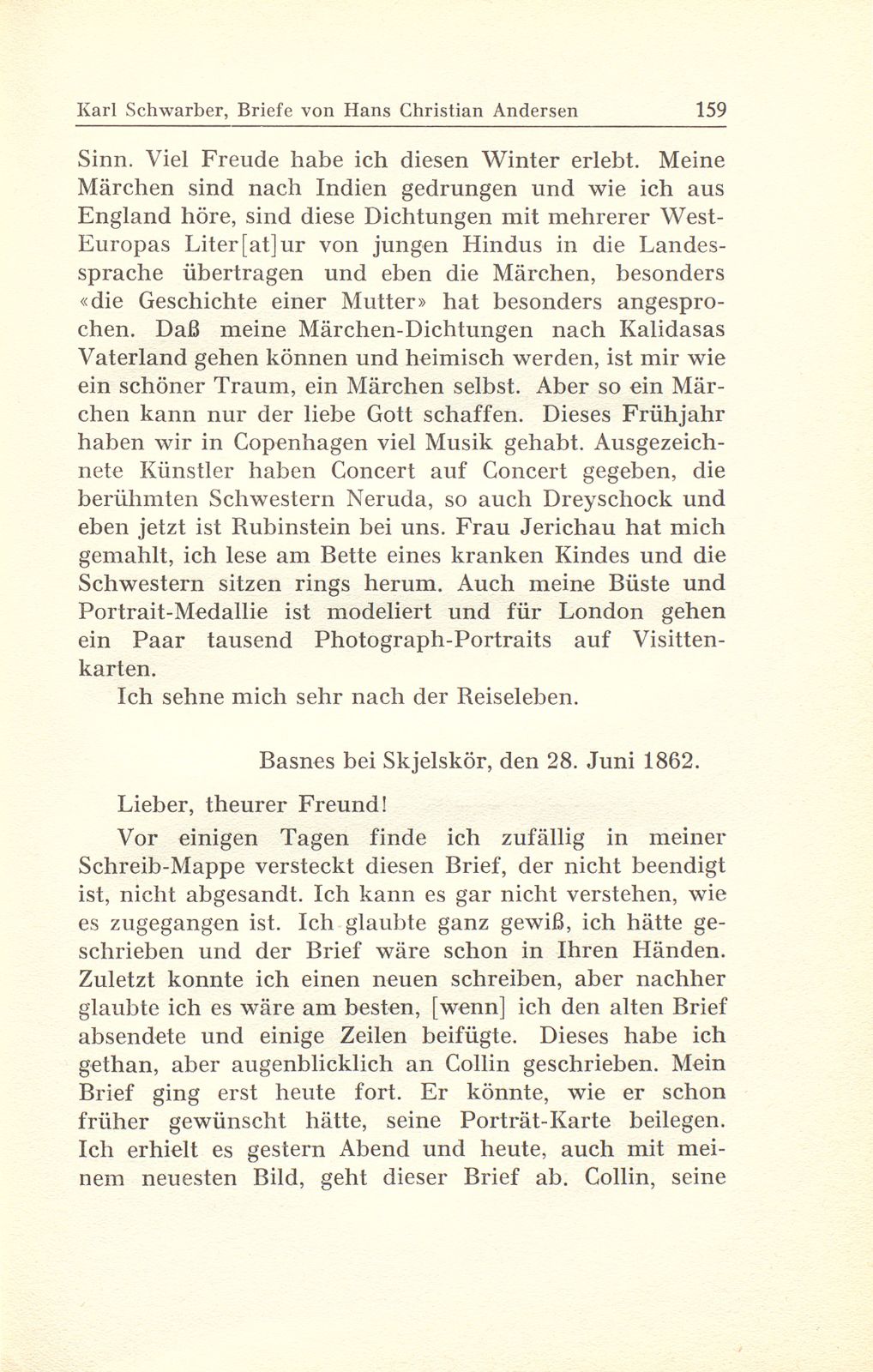 Briefe des Märchendichters Hans Christian Andersen an den Basler Kunstmaler Gustav Adolf Amberger – Seite 20