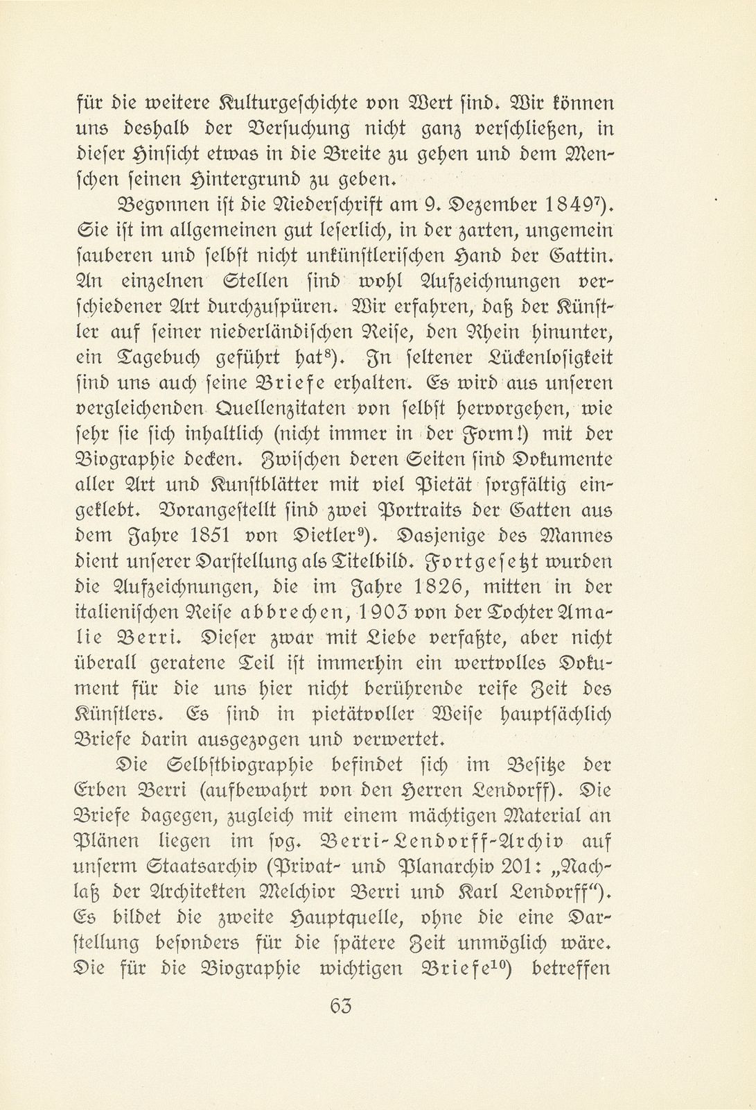 Melchior Berri. (Ein Beitrag zur Kultur des Spätklassizismus in Basel.) – Seite 5