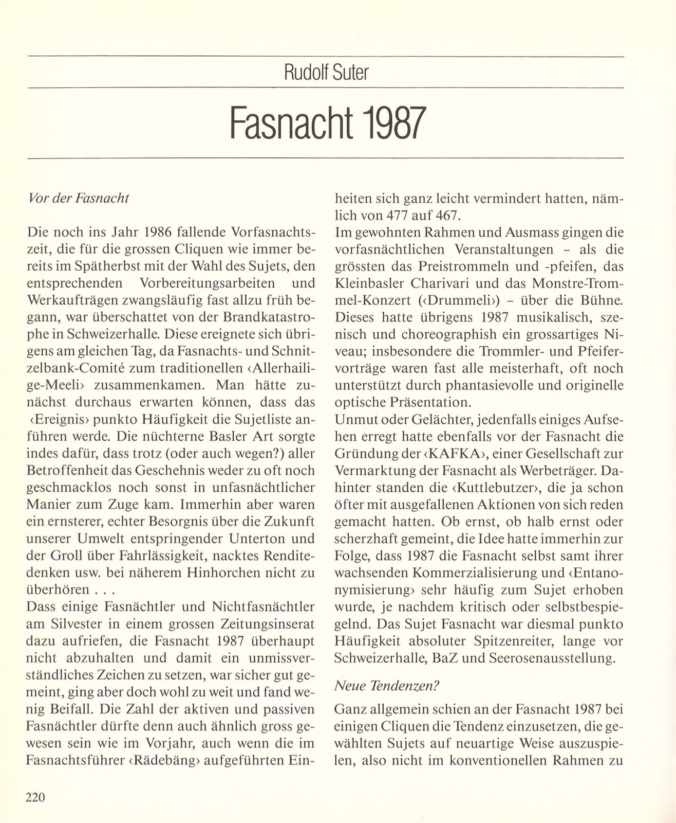 Fasnacht 1987 – Seite 1