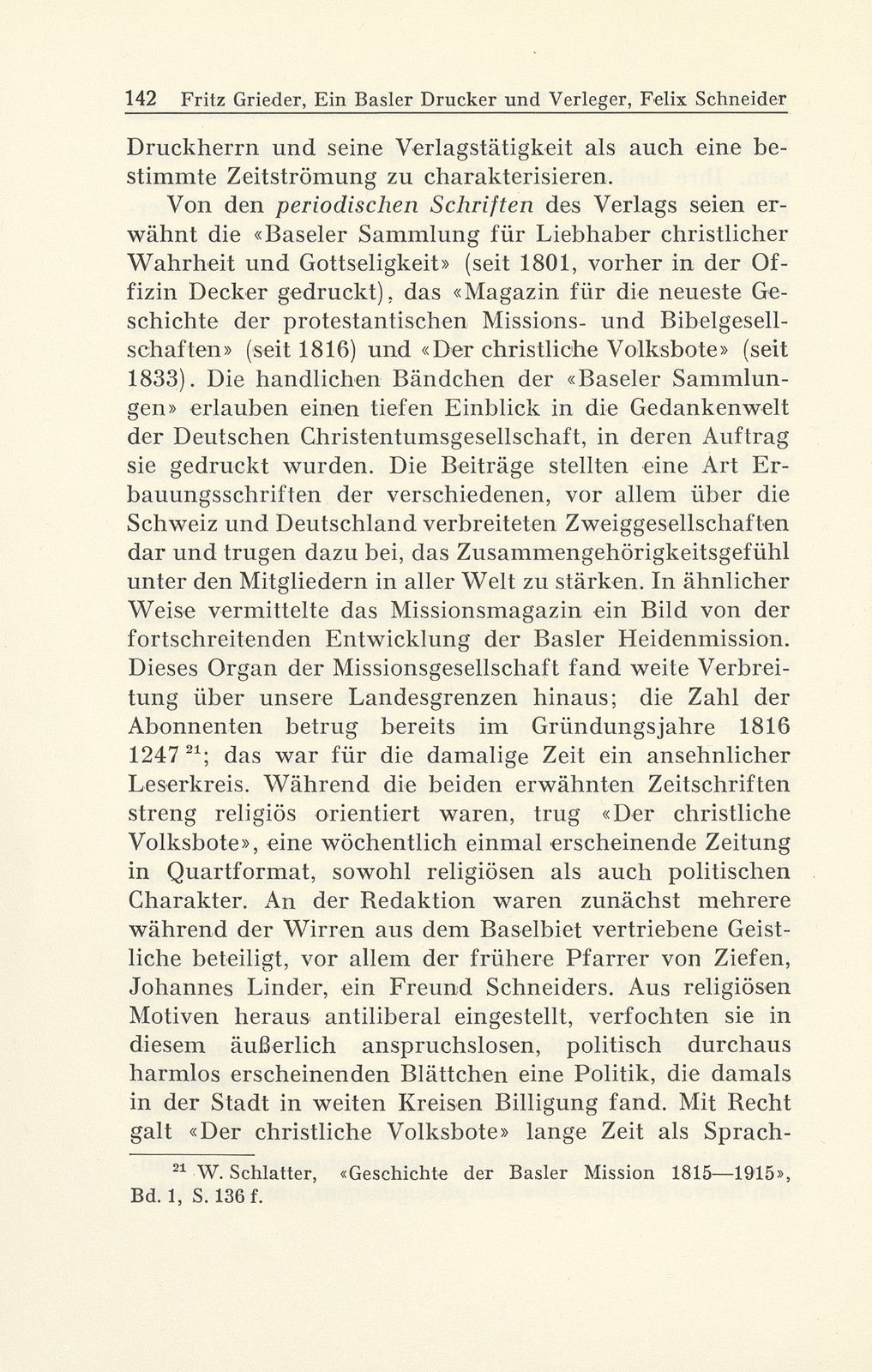 Ein Basler Drucker und Verleger im Dienste des Pietismus: Felix Schneider (1768-1845) – Seite 19