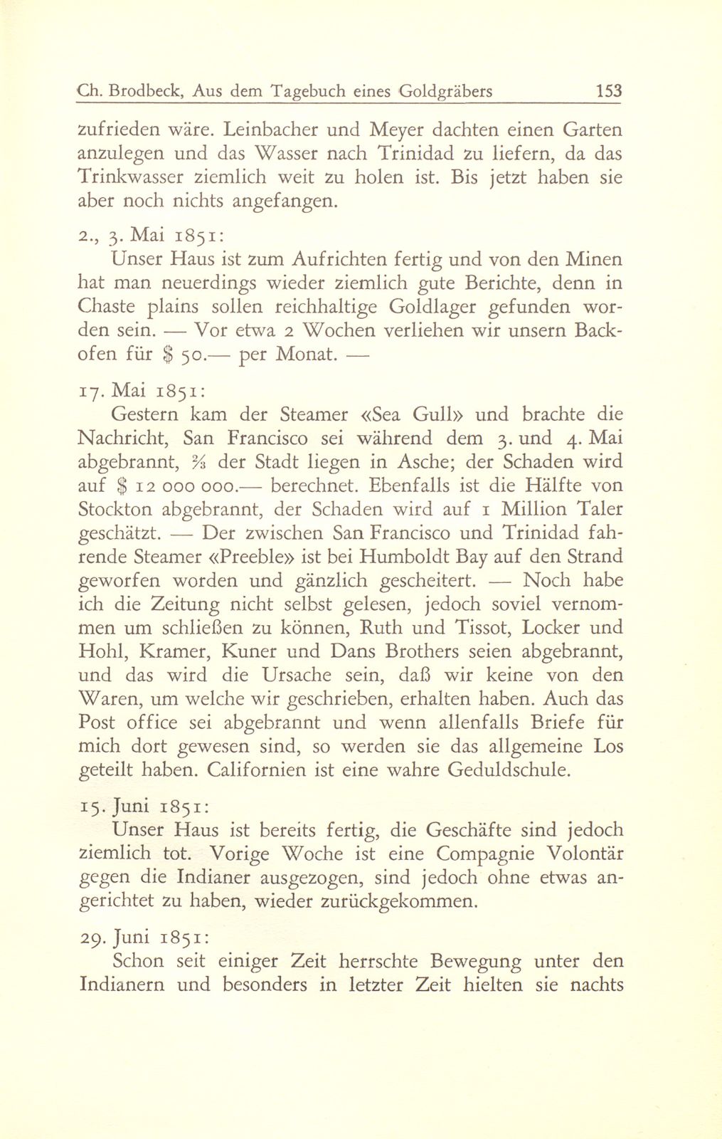 Aus dem Tagebuch eines Goldgräbers in Kalifornien [J. Chr. Brodbeck] – Seite 32