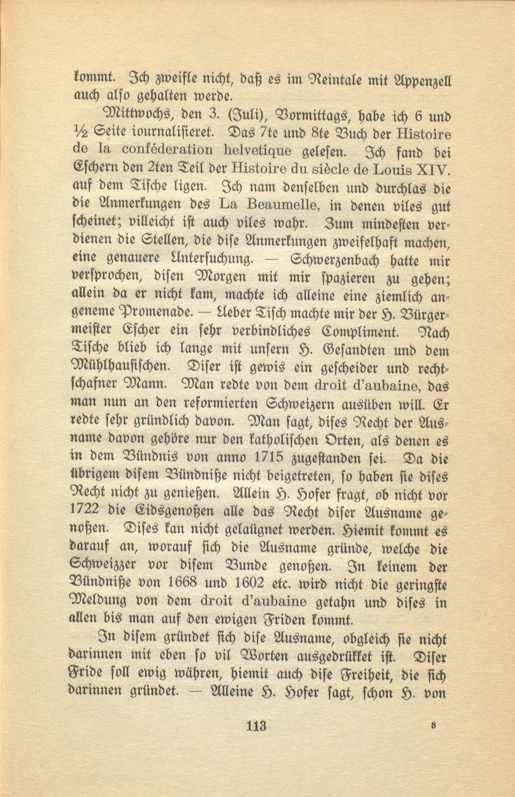 Isaak Iselins Reisetagebuch 1754 – Seite 18