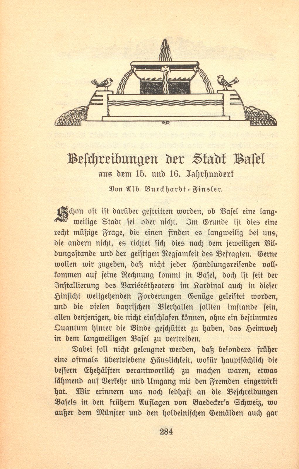 Beschreibungen der Stadt Basel aus dem 15. und 16. Jahrhundert – Seite 1