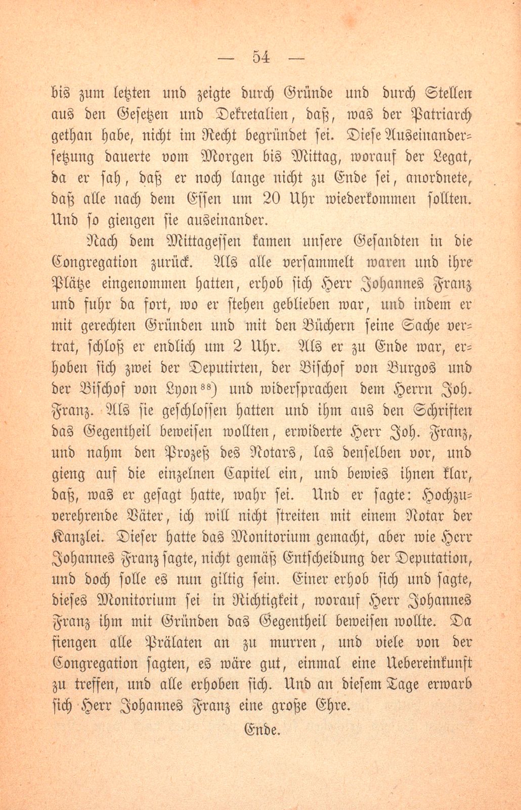 Andrea Gattaro von Padua, Tagebuch der Venetianischen Gesandten beim Concil zu Basel. (1433-1435.) – Seite 54