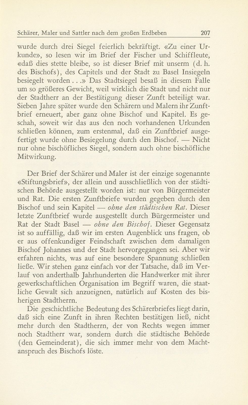 Zur Erneuerung des Zunftbriefes der Schärer, Maler und Sattler nach dem grossen Erdbeben – Seite 8