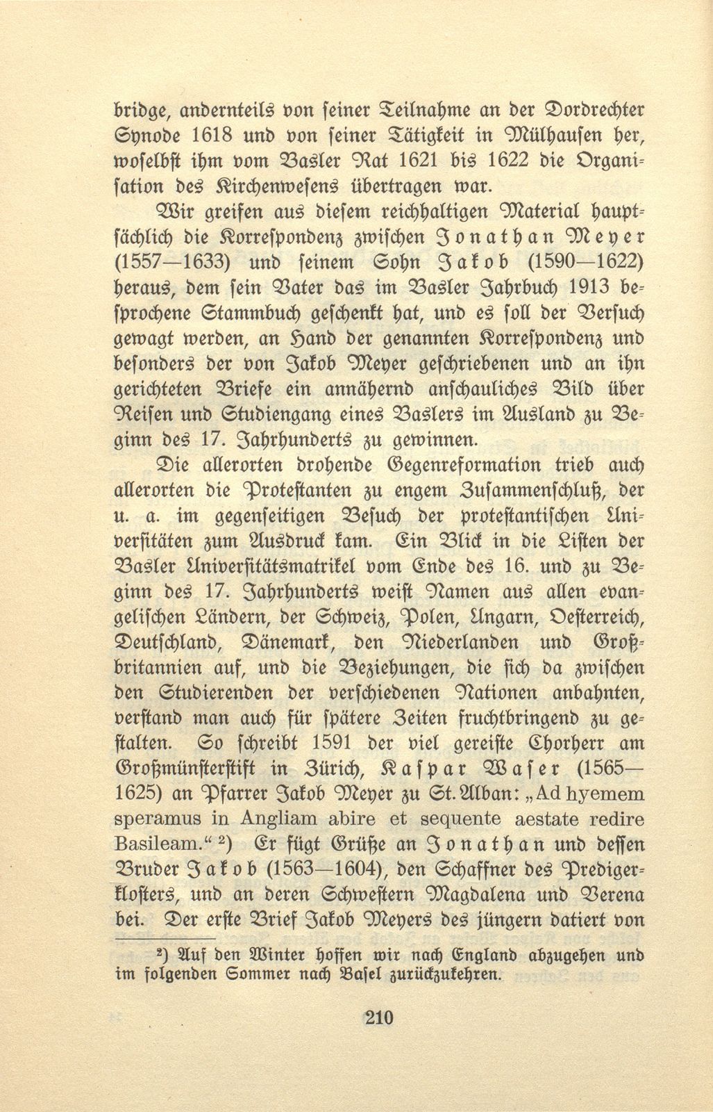 Aus den Wanderjahren eines Basler Studenten des 17. Jahrhunderts [Wolfgang Meyer] – Seite 2