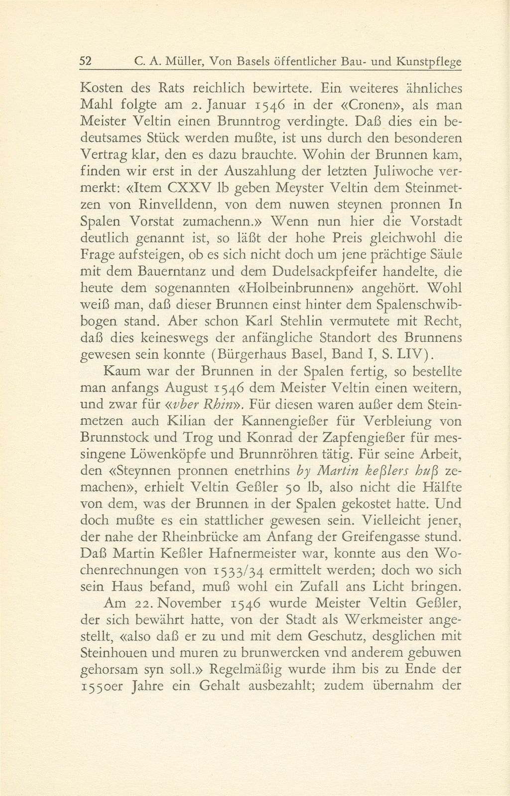 Von Basels öffentlicher Bau- und Kunstpflege in den Jahrzehnten nach der Reformation 1529-1560 – Seite 32