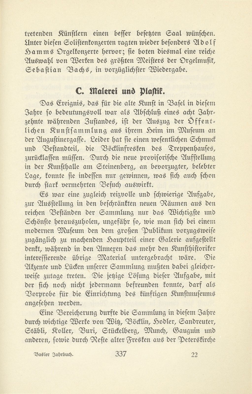 Das künstlerische Leben in Basel vom 1. Oktober 1927 bis 30. September 1928 – Seite 1