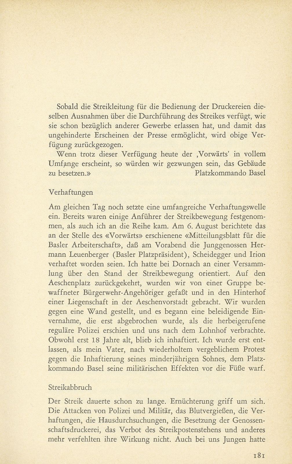 Erinnerungen an den Basler Generalstreik 1919 – Seite 11