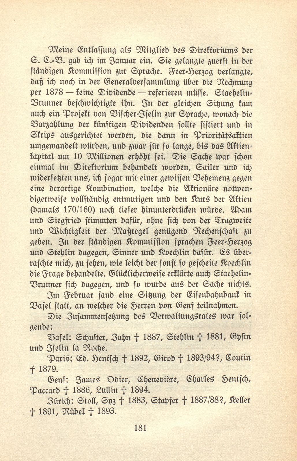 Von den Schweizer Bahnen und Banken in der kritischen Zeit der 1870er und der 1880er Jahre – Seite 37