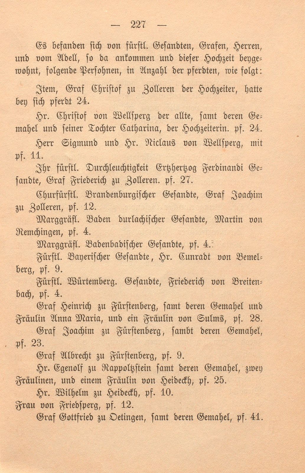 Felix Platters Reiss gen Simringen auf Graf Christofel von Zolleren Hochzeith – Seite 7