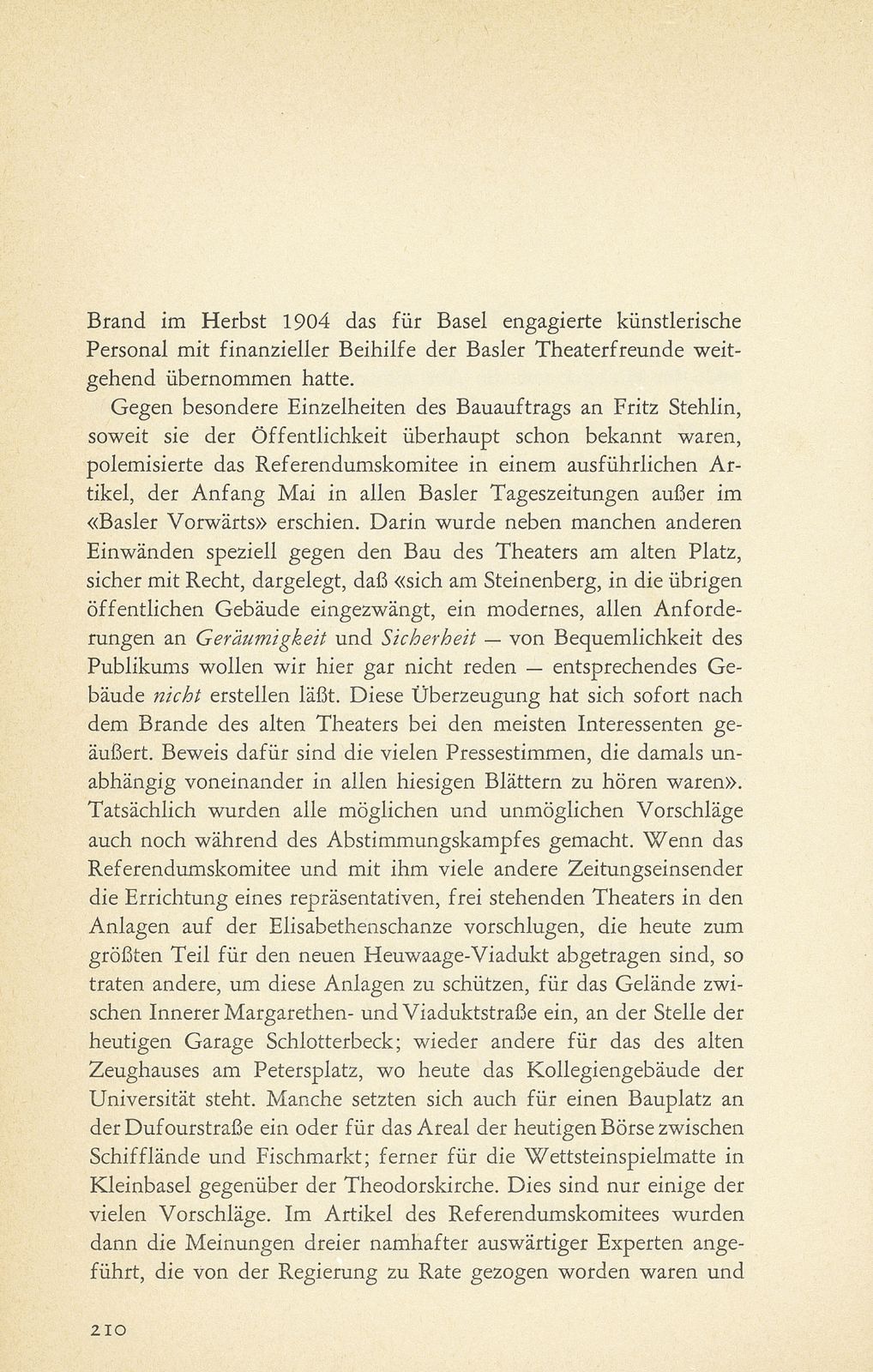 Aus der Baugeschichte des jetzigen Basler Stadttheaters. (Im Hinblick auf den im Entstehen begriffenen Neubau) – Seite 23