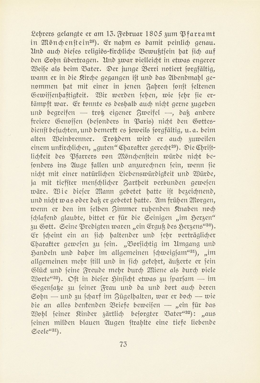 Melchior Berri. (Ein Beitrag zur Kultur des Spätklassizismus in Basel.) – Seite 15