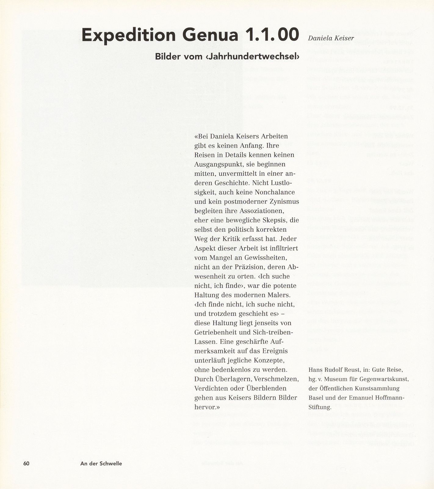 Expedition Genua 1.1.00 – Seite 1