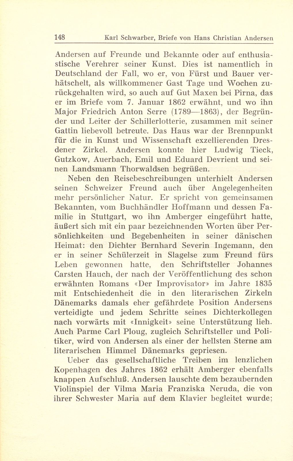 Briefe des Märchendichters Hans Christian Andersen an den Basler Kunstmaler Gustav Adolf Amberger – Seite 9