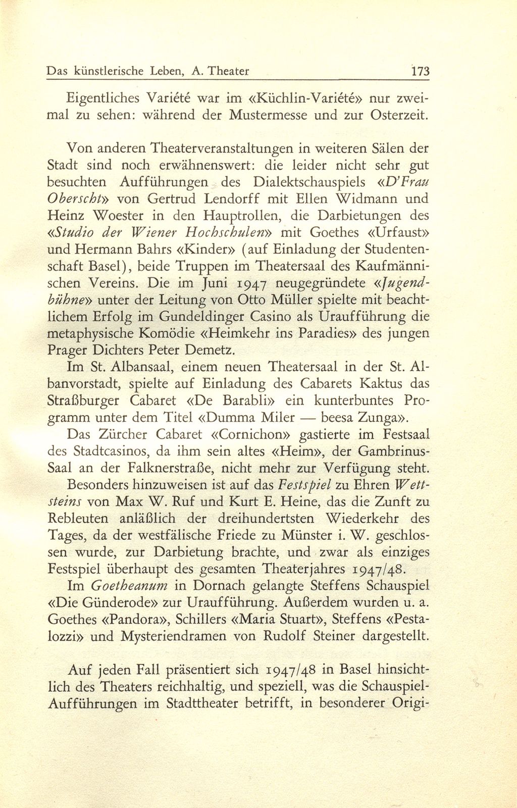 Das künstlerische Leben in Basel vom 1. Oktober 1947 bis 30. September 1948 – Seite 4