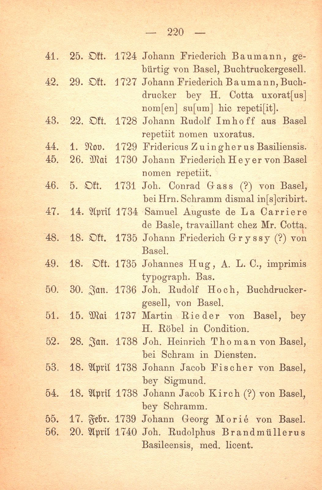 Die in Tübingen immatrikulierten Basler von Gründung der Universität 1477 bis zum Jahre 1832 – Seite 5