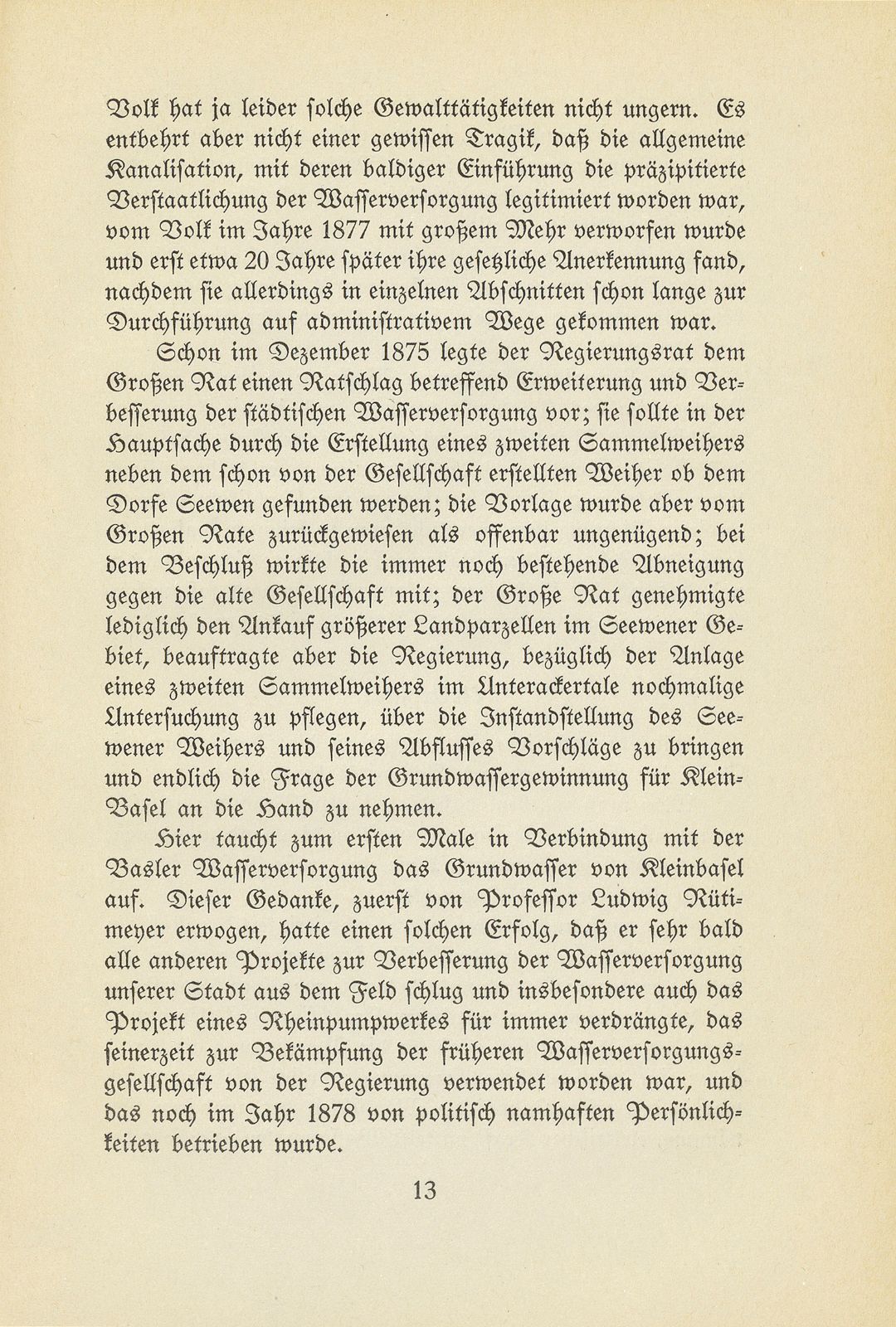 Die Anfänge der öffentlichen Betriebe der Stadt Basel – Seite 13