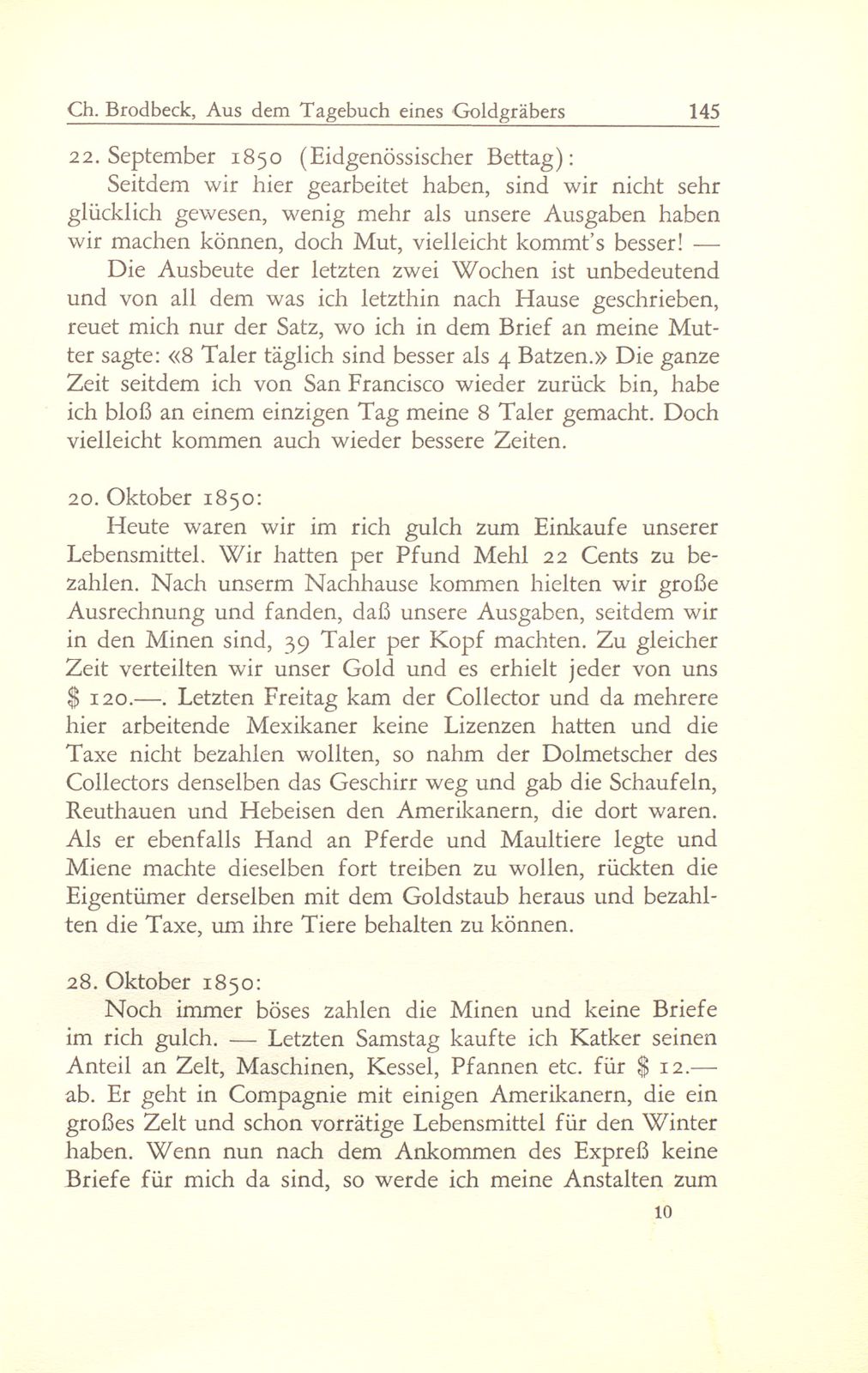 Aus dem Tagebuch eines Goldgräbers in Kalifornien [J. Chr. Brodbeck] – Seite 24