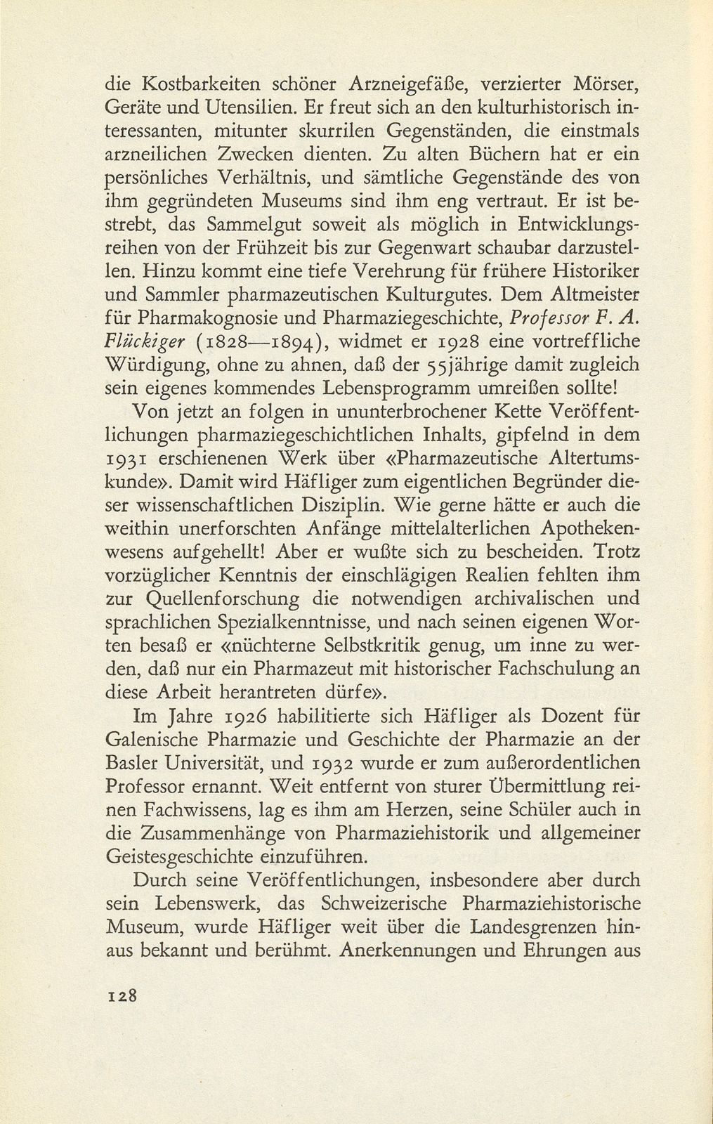 Josef Anton Häfliger, der Begründer der pharmazeutischen Altertumskunde (1873-1954) – Seite 4