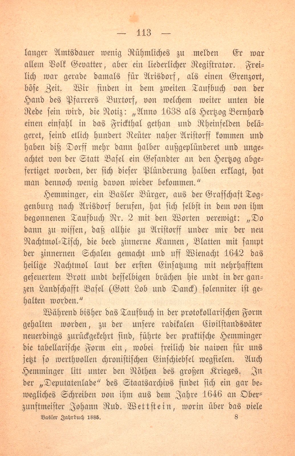 Geschichte der Pfarrei Arisdorf, nach handschriftlichen Quellen dargestellt – Seite 9