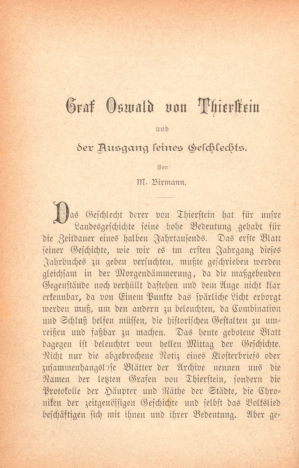 Graf Oswald von Thierstein und der Ausgang seines Geschlechts – Seite 1