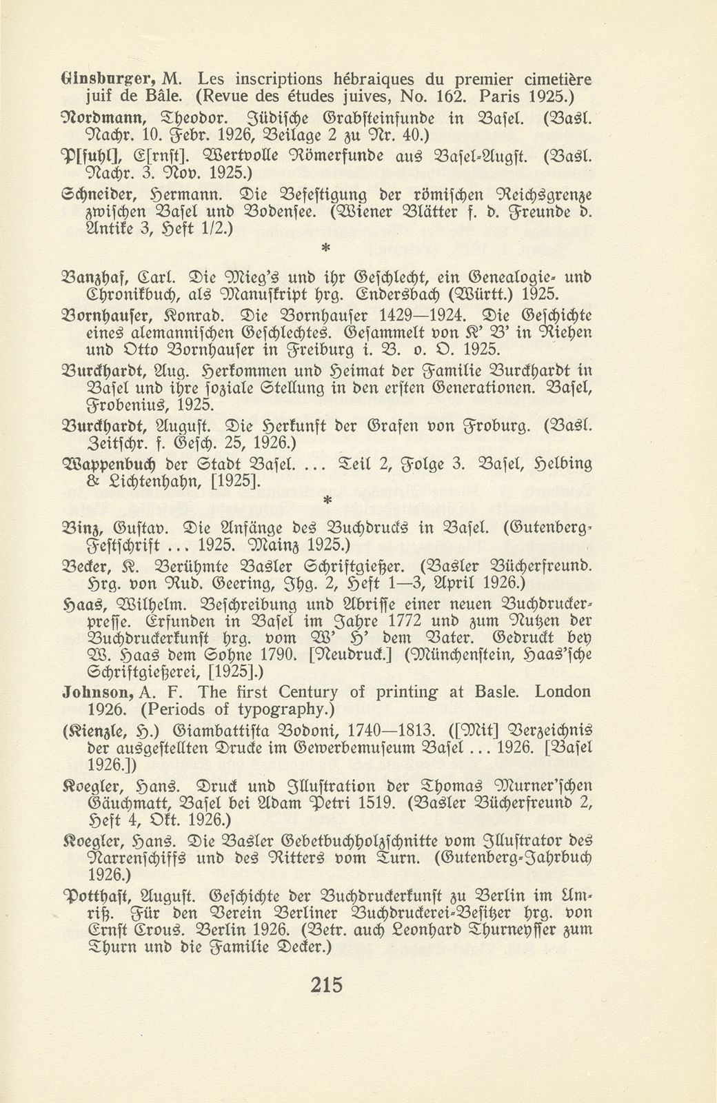 Basler Bibliographie 1926 – Seite 9