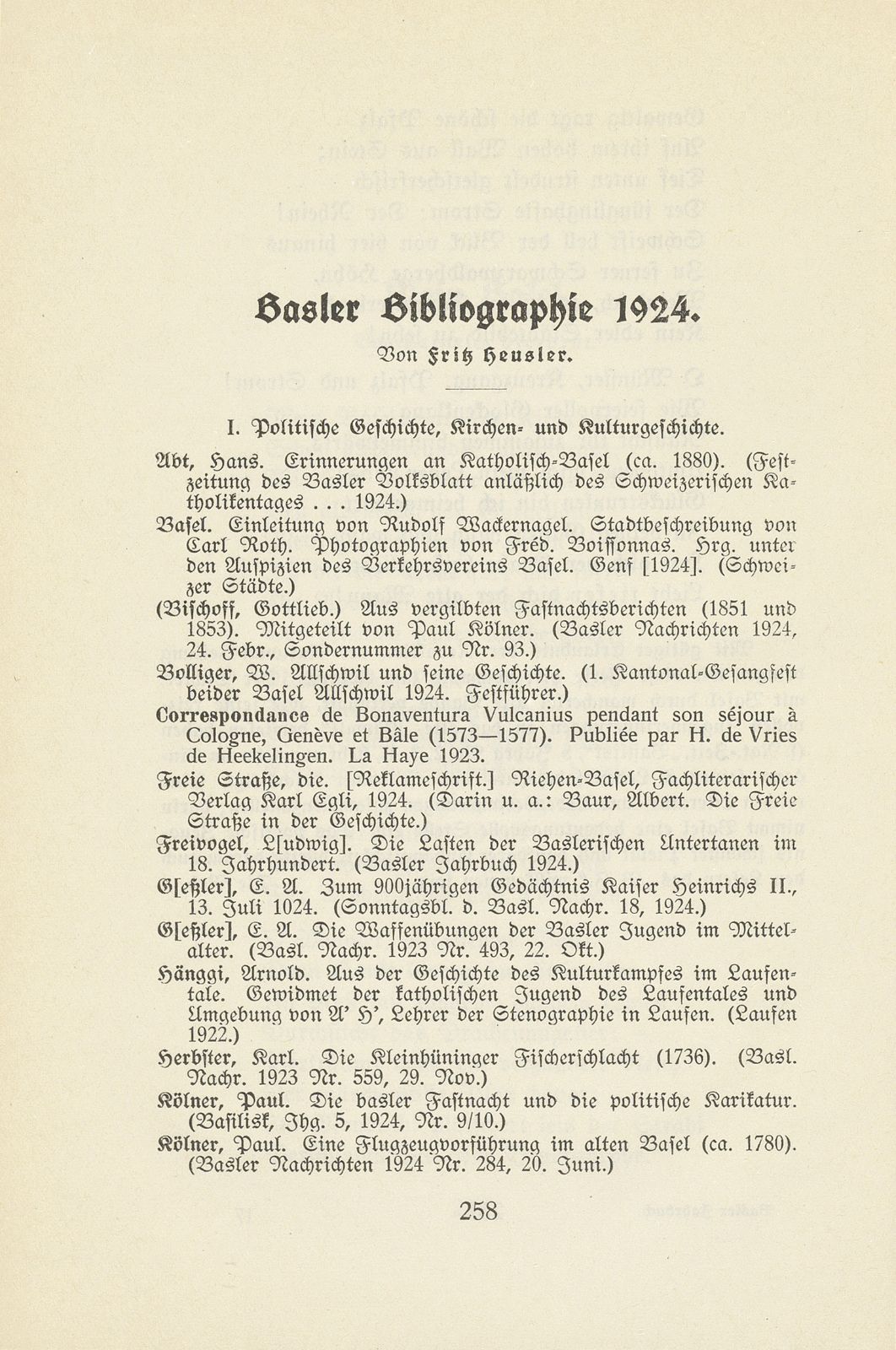 Basler Bibliographie 1924 – Seite 1