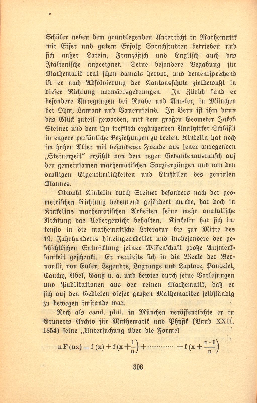 Prof. Dr. Hermann Kinkelin. 11. November 1832 bis 2. Januar 1913 – Seite 5