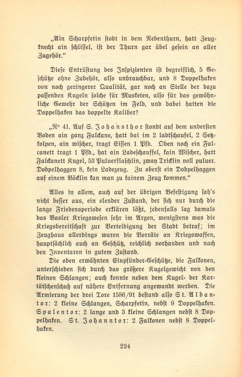 Die Armierung des St. Alban-, Spalen- und St. Johanntors vom Ende des XVI. bis zum Ende des XVIII. Jahrhunderts – Seite 4