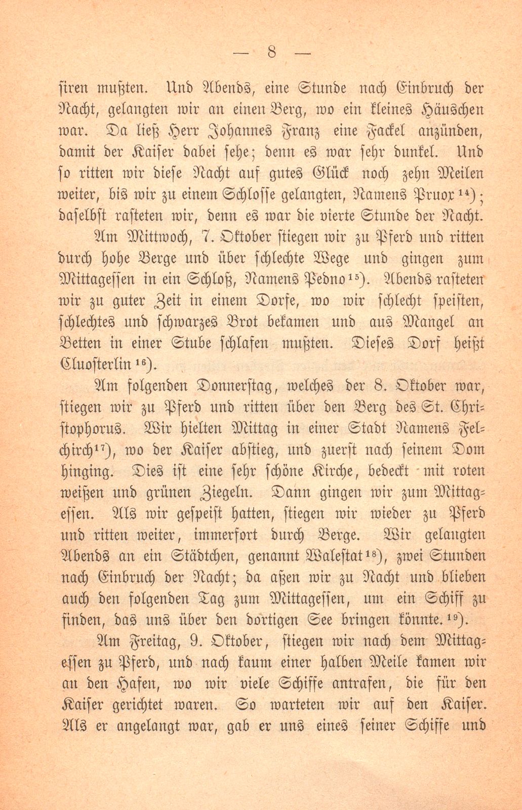 Andrea Gattaro von Padua, Tagebuch der Venetianischen Gesandten beim Concil zu Basel. (1433-1435.) – Seite 8