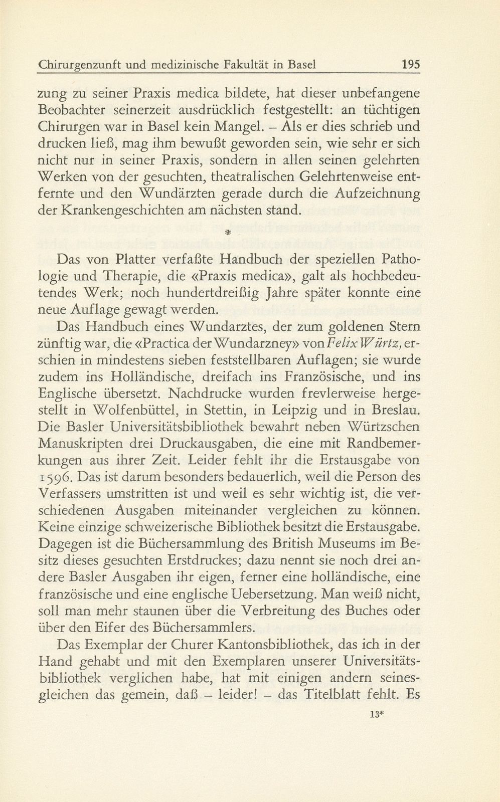 Ärzte und Wundärzte, Chirurgenzunft und medizinische Fakultät in Basel – Seite 19