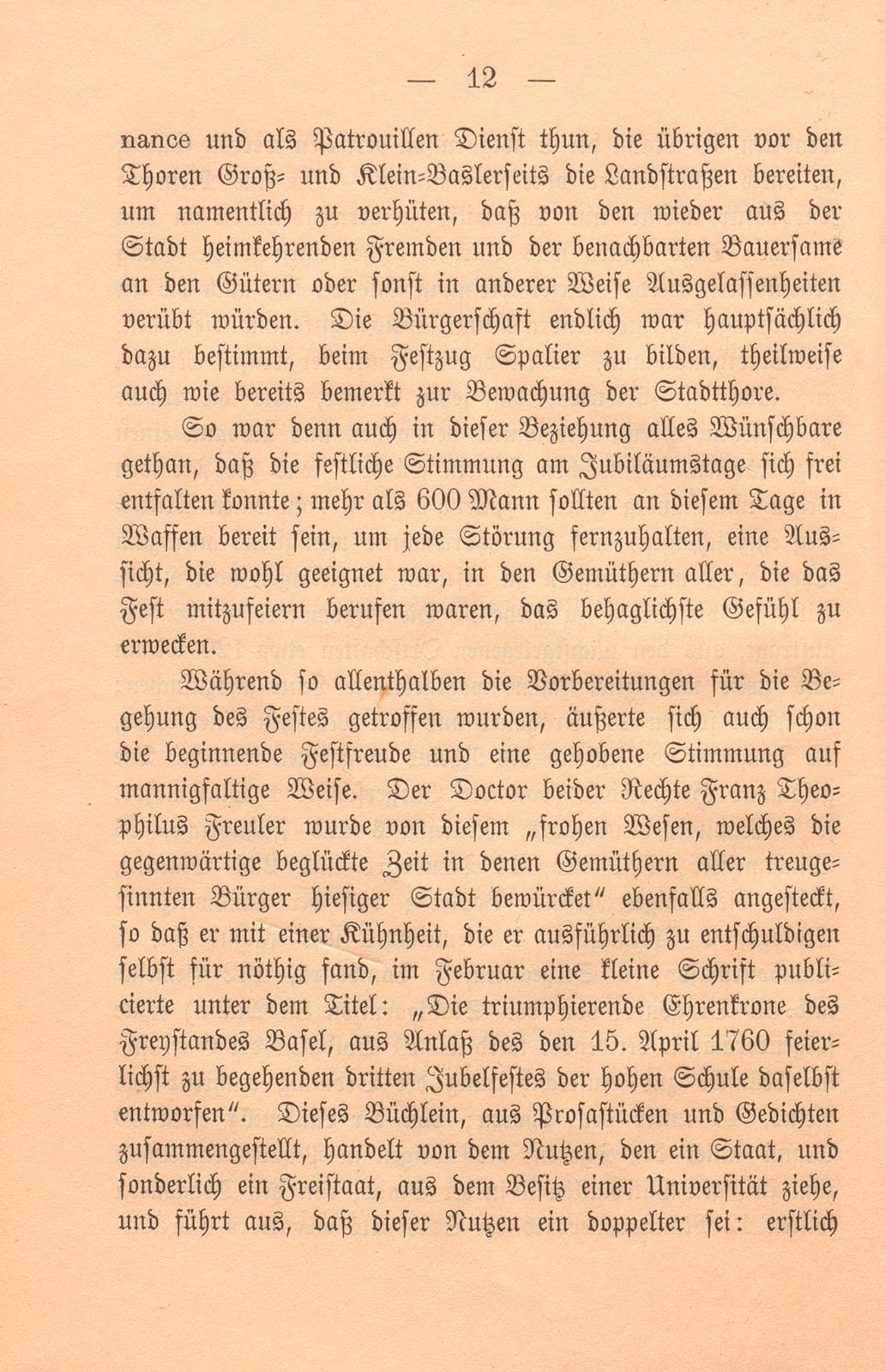 Die dritte Säcularfeier der Universität Basel 1760 – Seite 12