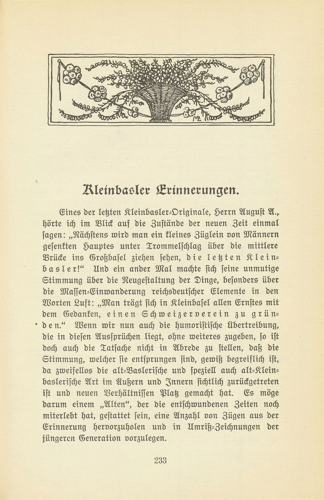 Kleinbasler Erinnerungen – Seite 1