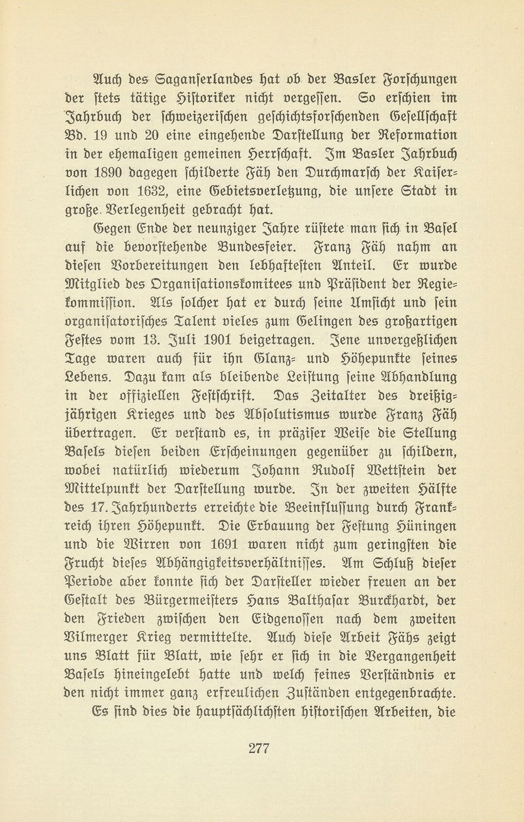 Zur Erinnerung an zwei Basler Schulmänner und Historiker [J.W. Hess und Dr. F. Fäh] – Seite 11