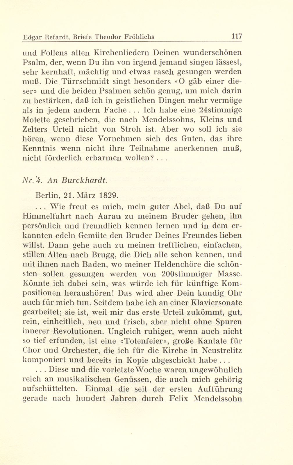 Aus Briefen Theodor Fröhlichs an Abel Burckhardt und Wilhelm Wackernagel – Seite 6