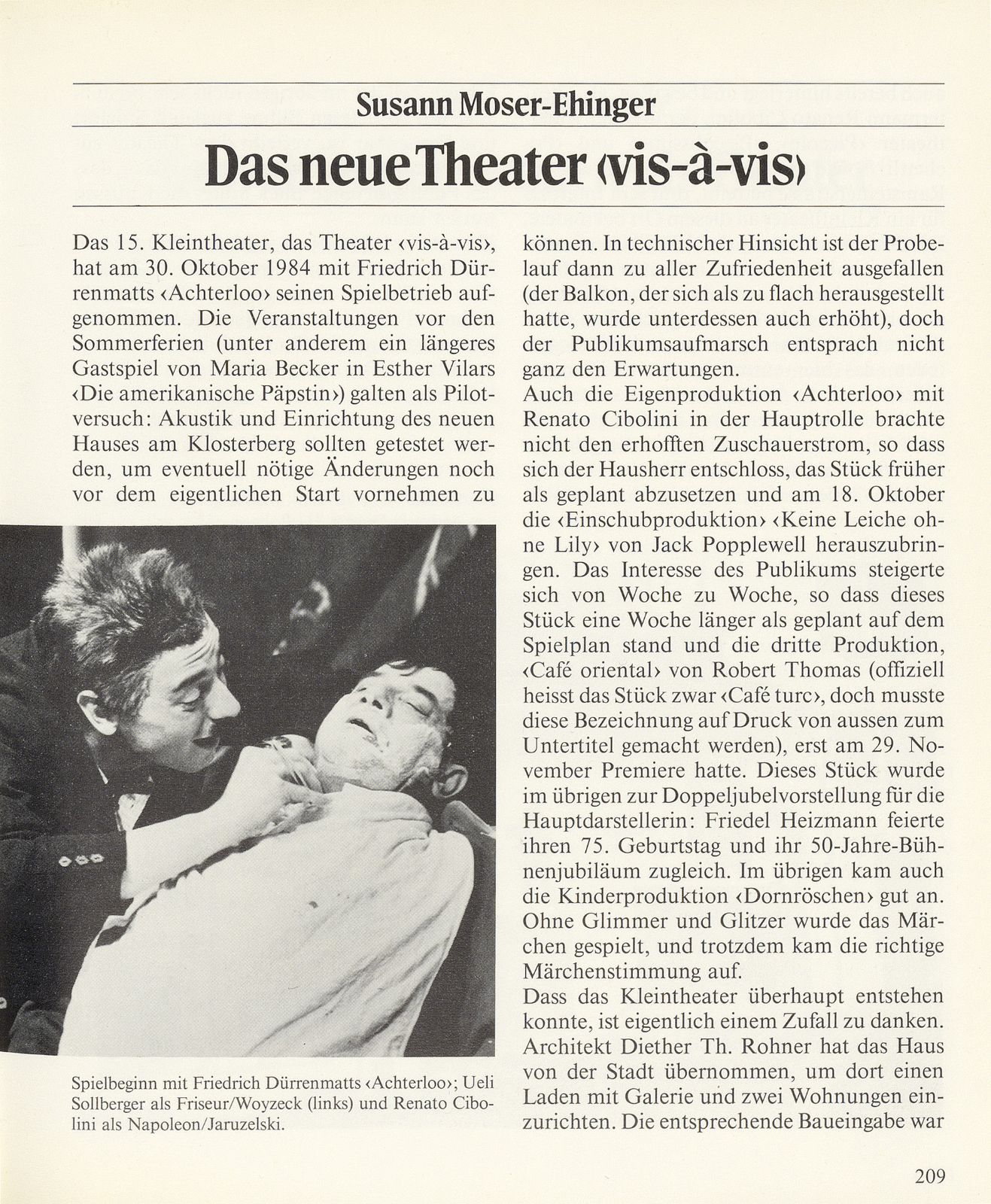 Das neue Theater ‹vis-a-vis› – Seite 1