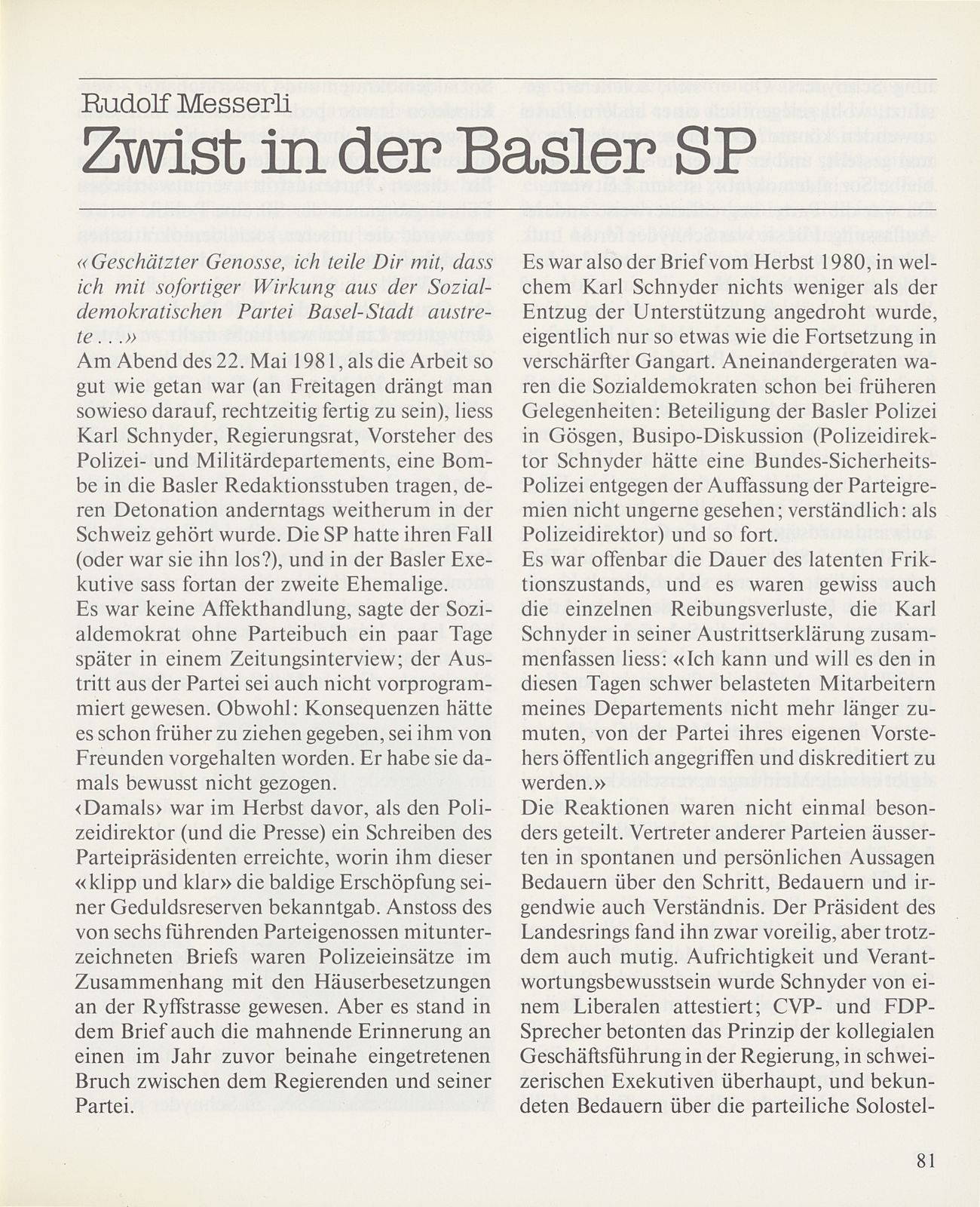 Zwist in der Basler SP – Seite 1