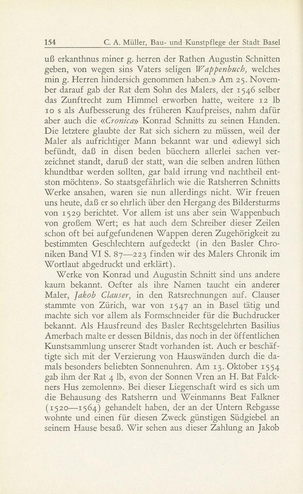 Bau- und Kunstpflege der Stadt Basel im Zeitalter der Reformation, 1529-1560 – Seite 22