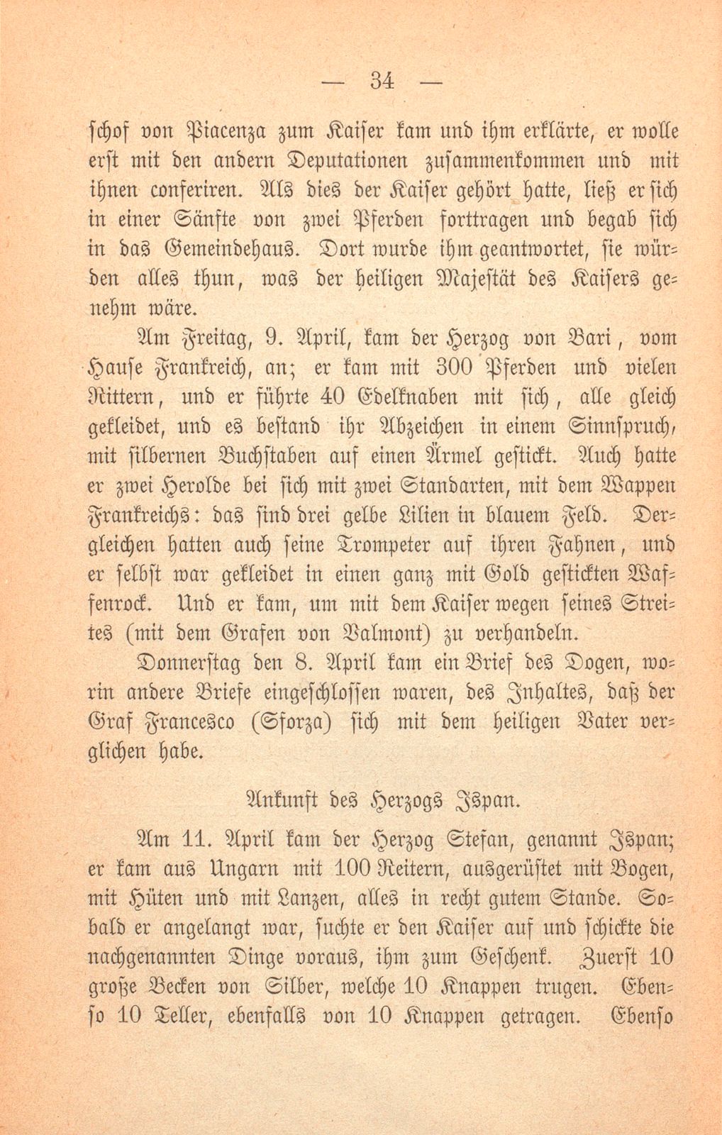 Andrea Gattaro von Padua, Tagebuch der Venetianischen Gesandten beim Concil zu Basel. (1433-1435.) – Seite 34