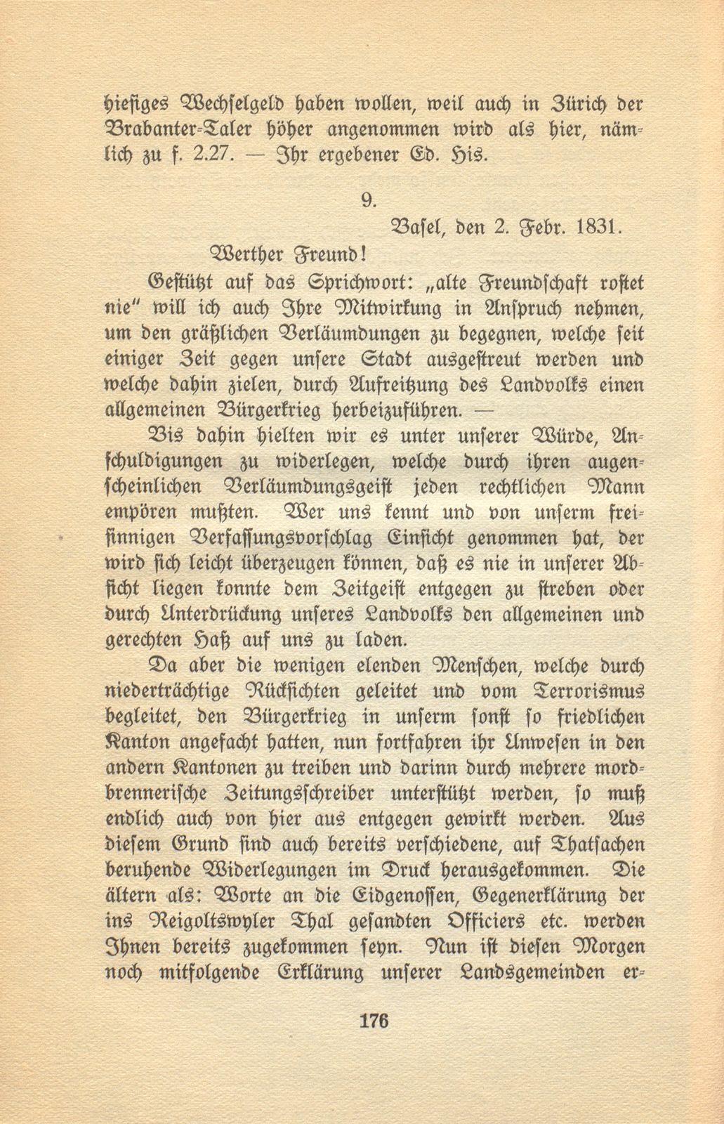 Aus den Briefen eines Baslers vor hundert Jahren [Eduard His-La Roche] – Seite 10