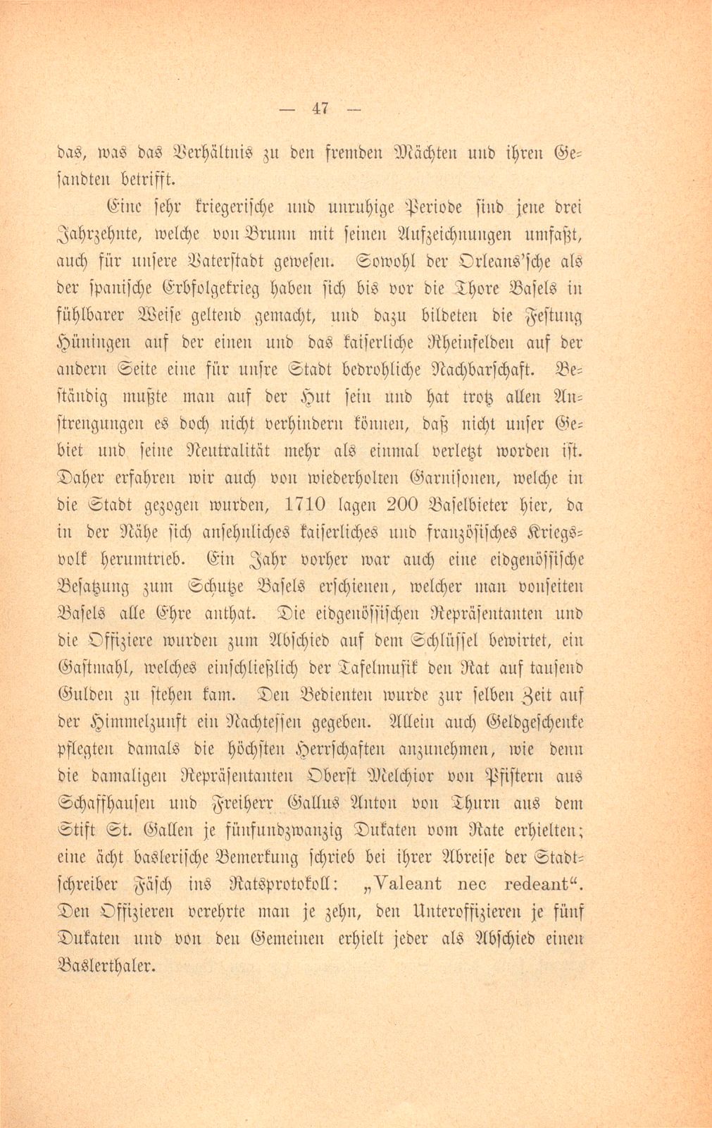 Mitteilungen aus einer Basler Chronik des beginnenden XVIII. Jahrhunderts [Sam. v. Brunn] – Seite 27