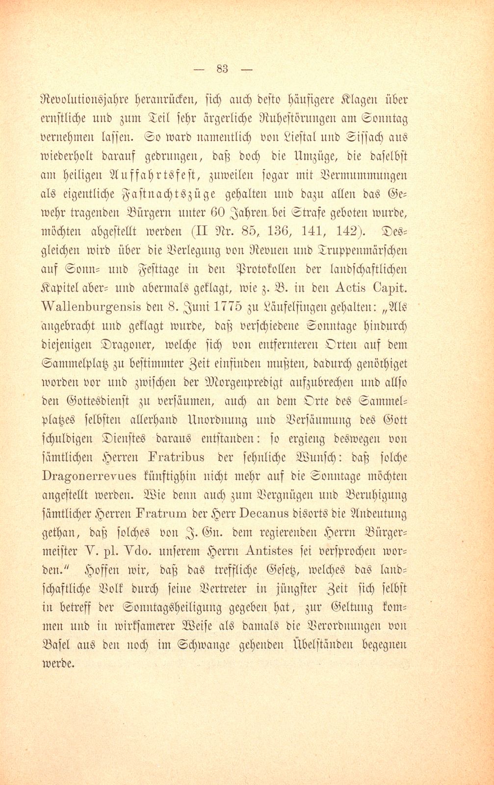 M. Johann Jakob Huber, weil. Pfarrer und Dekan in Sissach und seine Sammlungen zur Geschichte der Stadt und Landschaft Basel – Seite 9