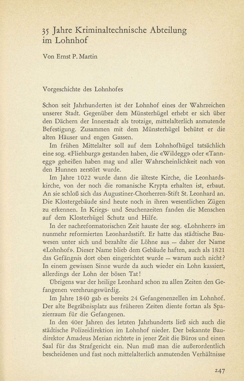 35 Jahre Kriminaltechnische Abteilung im Lohnhof – Seite 1