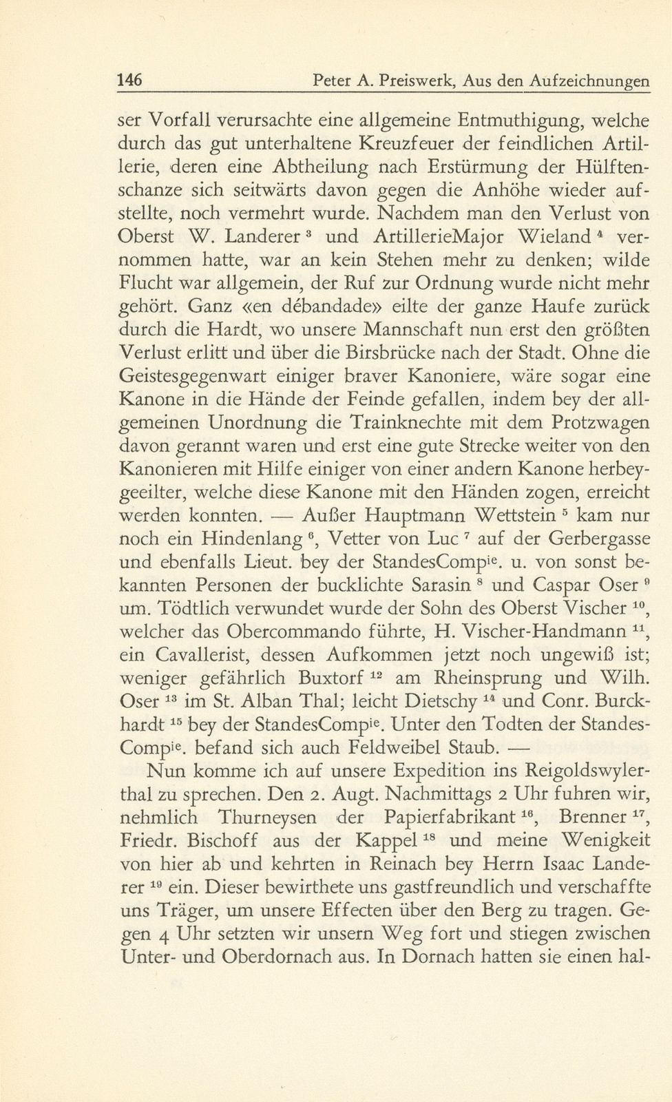 Aus den Aufzeichnungen des Hieronymus Bernoulli-Respinger – Seite 10