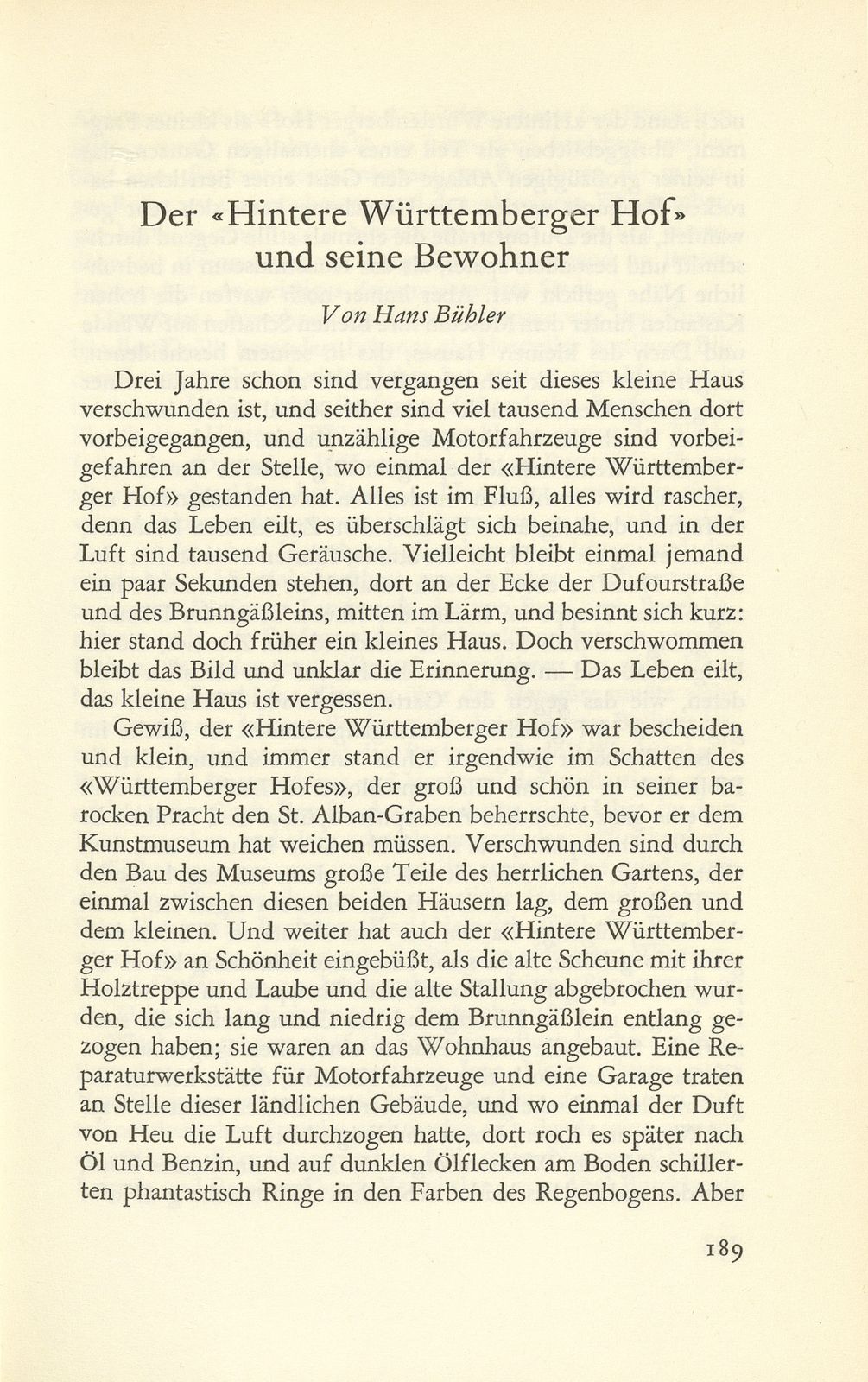 Der ‹Hintere Württemberger Hof› und seine Bewohner – Seite 1